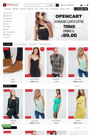 Opencart 3.x Ayakkabı Çanta Moda Teması