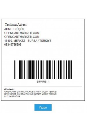 Opencart Kargo Etiketi Modülü