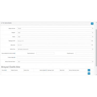 Opencart Toplu İndirim Modülü